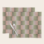 Geometric pattern rose and light green Placemat Gallery Image 1