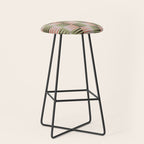 Geometric pattern rose and light green Stool Gallery Image 1