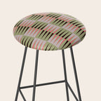 Geometric pattern rose and light green Stool Gallery Image 2