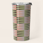 Geometric pattern rose and light green Travel Mug Gallery Image 2