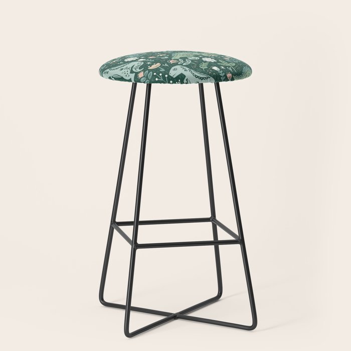 Folk Floral Dinosaur Stool Gallery Image 1
