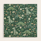 Folk Floral Dinosaur Wood Wall Art Gallery Image 1