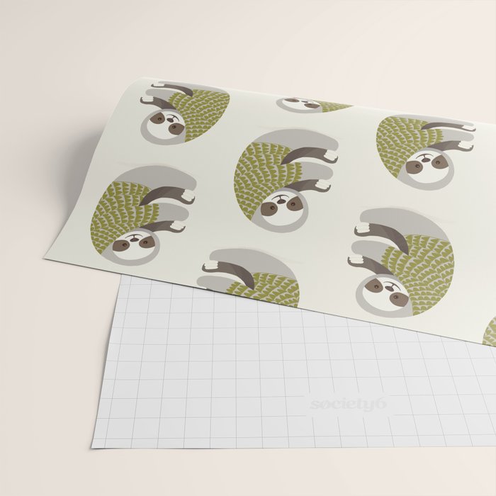 Whimsical Sloth Wrapping Paper Gallery Image 2