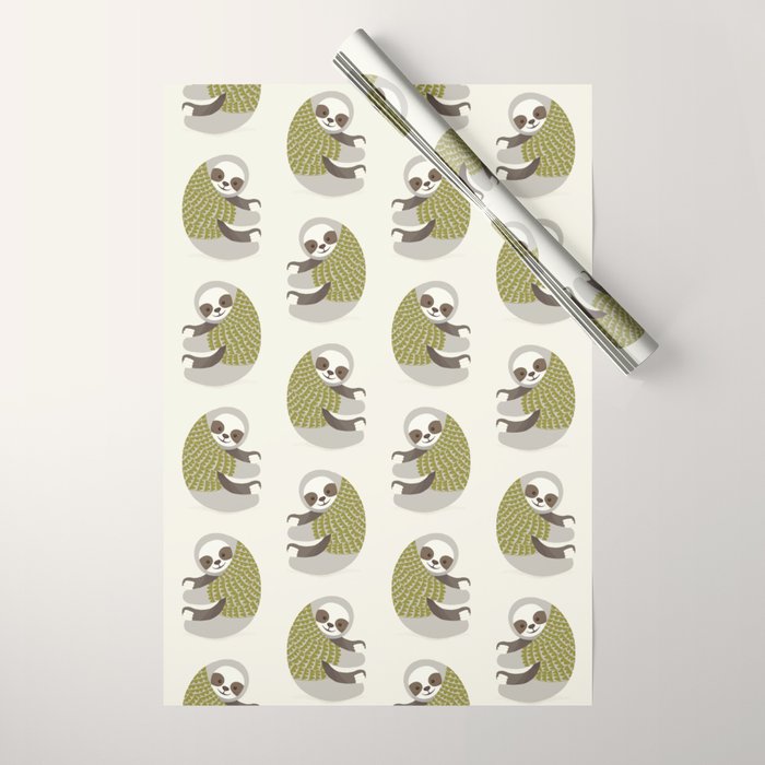 Whimsical Sloth Wrapping Paper