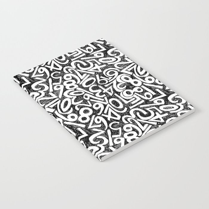 Numbers pattern in black and white Notebook Gallery Image 1
