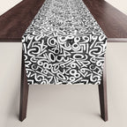 Numbers pattern in black and white Table Runner Gallery Image 1
