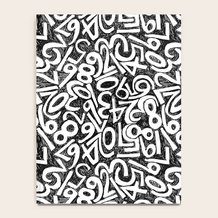 Numbers pattern in black and white Notebook Gallery Image 4
