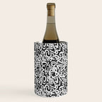 Numbers pattern in black and white Wine Chiller Gallery Image 3