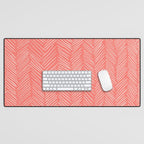 Living Coral Herringbone Happiness Desk Mat Gallery Image 1