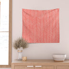 Living Coral Herringbone Happiness Wall Tapestry Gallery Image 2