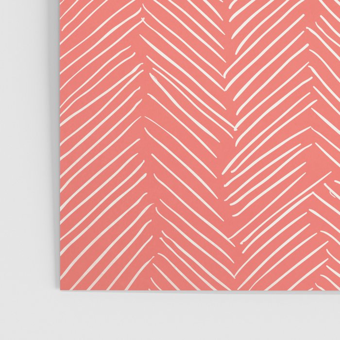 Living Coral Herringbone Happiness Poster Gallery Image 3