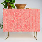 Living Coral Herringbone Happiness Credenza Gallery Image 1