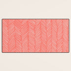 Living Coral Herringbone Happiness Desk Mat Gallery Image 3