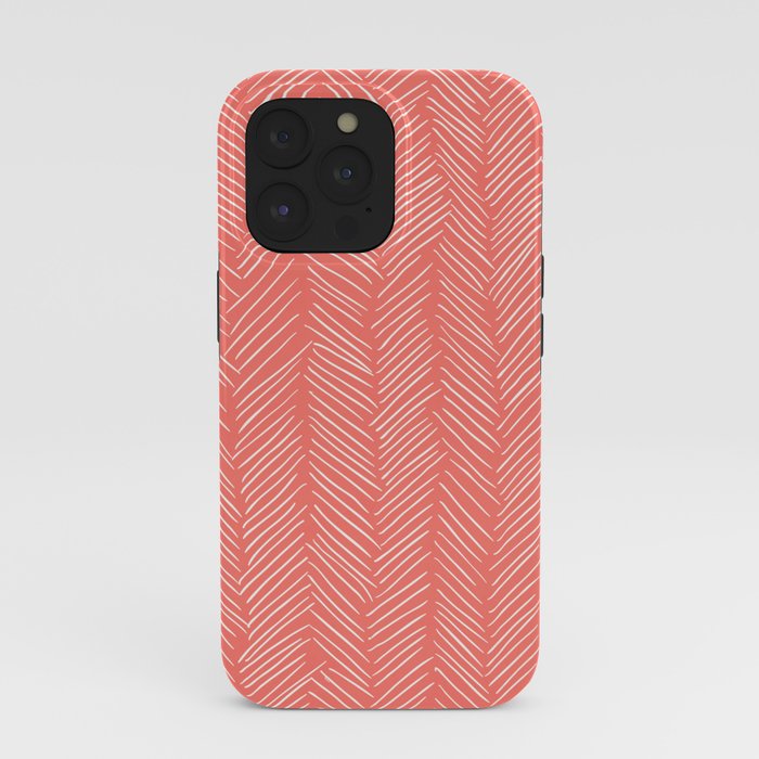 Living Coral Herringbone Happiness iPhone Case Gallery Image 39