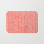 Living Coral Herringbone Happiness Bath Mat Gallery Image 1