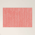 Living Coral Herringbone Happiness Welcome Mat Gallery Image 1
