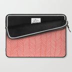 Living Coral Herringbone Happiness Laptop Sleeve Gallery Image 2