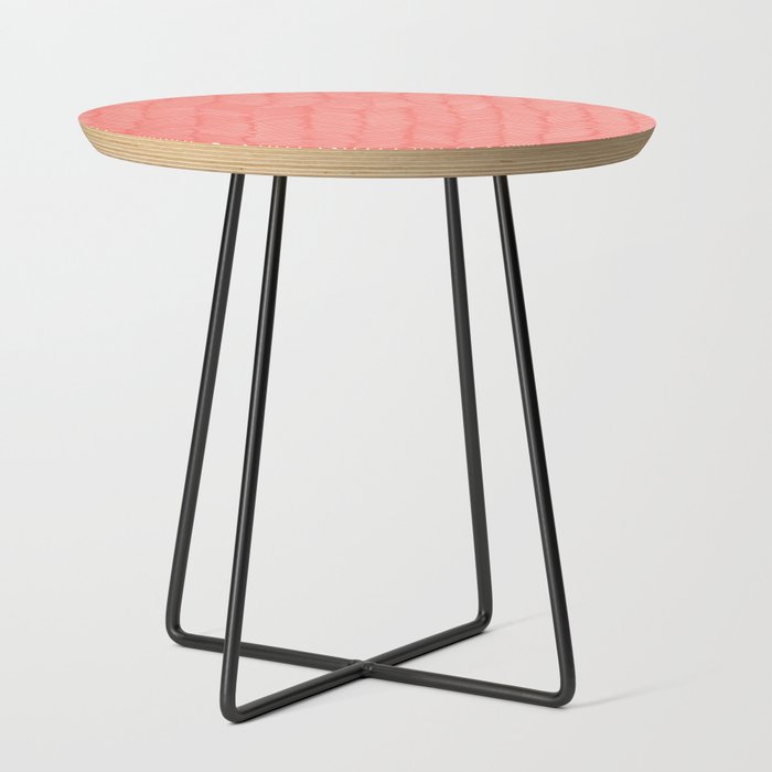 Living Coral Herringbone Happiness Side Table Gallery Image 2