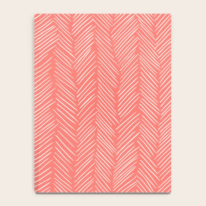 Living Coral Herringbone Happiness Notebook Gallery Image 4