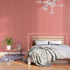 Living Coral Herringbone Happiness Wallpaper Gallery Image 3