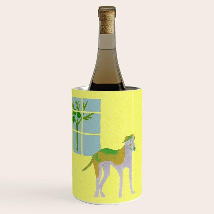 Dog in a Room - Green and Yellow Wine Chiller Gallery Image 1