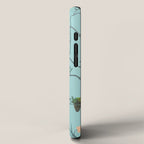 Chinoiserie Oriental Blossom Floral Birds Aqua Blue Peacock Botanical iPhone Case Gallery Image 2