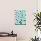 Chinoiserie Oriental Blossom Floral Birds Aqua Blue Peacock Botanical Poster Gallery Image 2