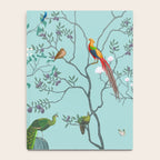 Chinoiserie Oriental Blossom Floral Birds Aqua Blue Peacock Botanical Notebook Gallery Image 4