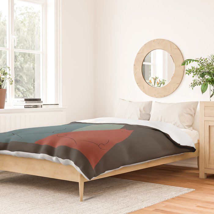 Cat Landscape 64: Group Meowditation Duvet Cover Gallery Image 2