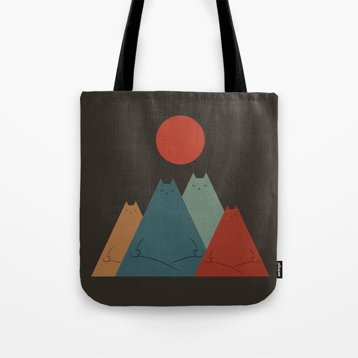 Cat Landscape 64: Group Meowditation Tote Bag Gallery Image 1