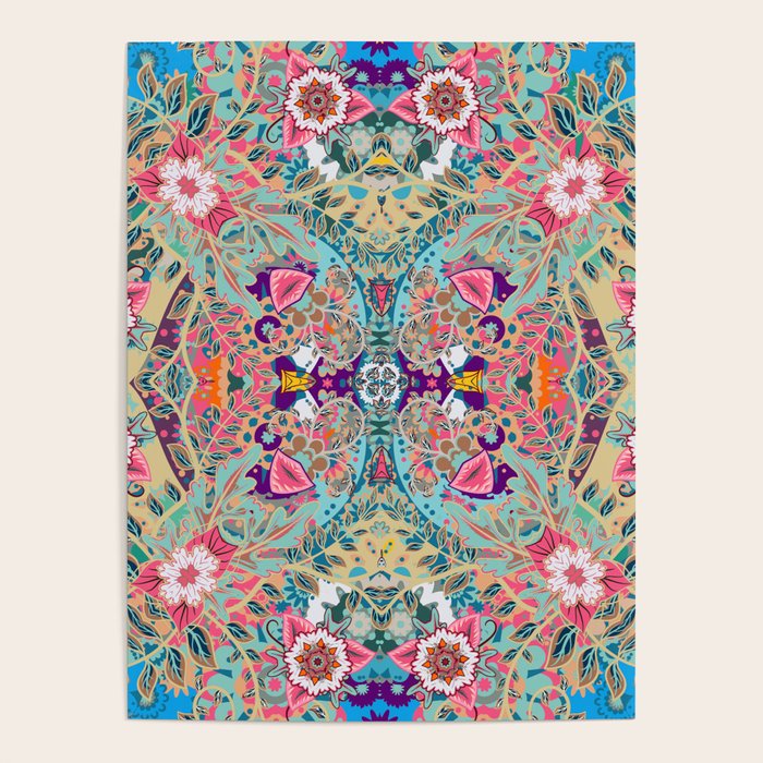 Mandala - Turquoise Boho Poster Gallery Image 4
