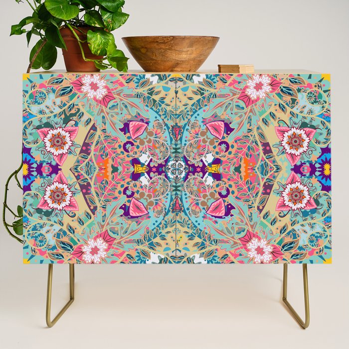 Mandala - Turquoise Boho Credenza Gallery Image 1