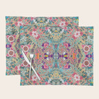 Mandala - Turquoise Boho Placemat Gallery Image 1