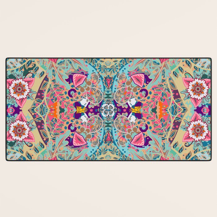 Mandala - Turquoise Boho Desk Mat Gallery Image 3