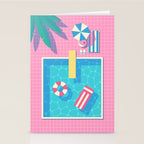 Retro 80s Swimming Pool Stationery Card Gallery Image 2
