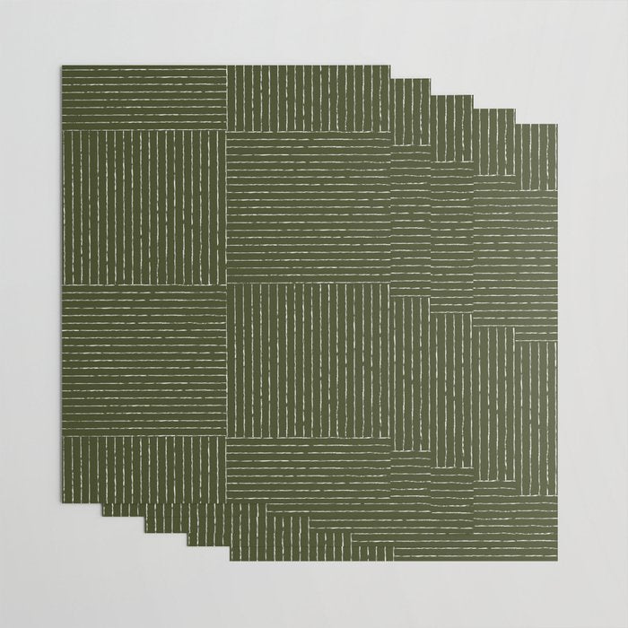 Lines III (Olive Green) Wrapping Paper Gallery Image 3