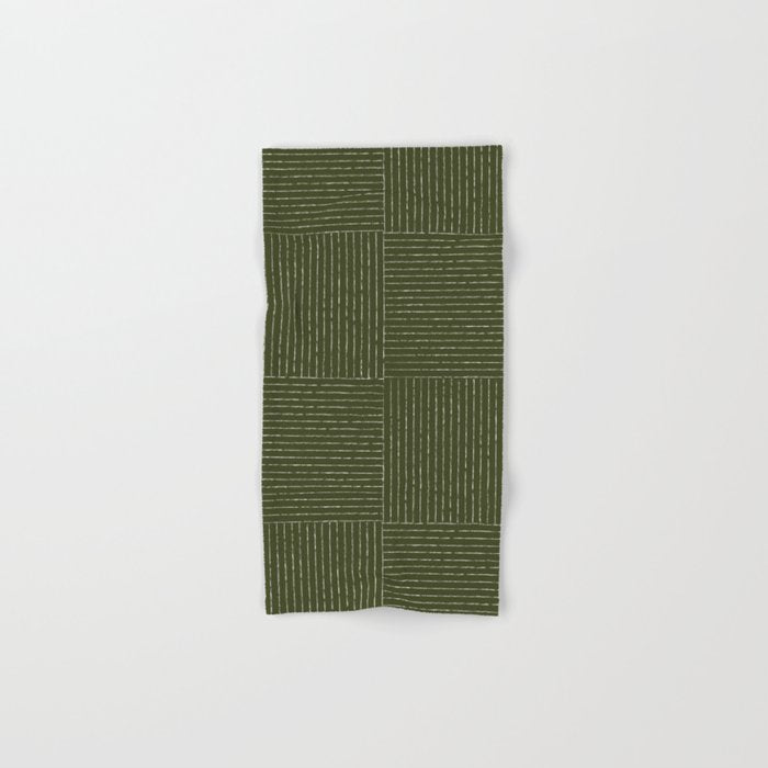 Lines III (Olive Green) Hand & Bath Towel Gallery Image 1