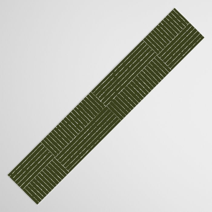 Lines III (Olive Green) Table Runner Gallery Image 3