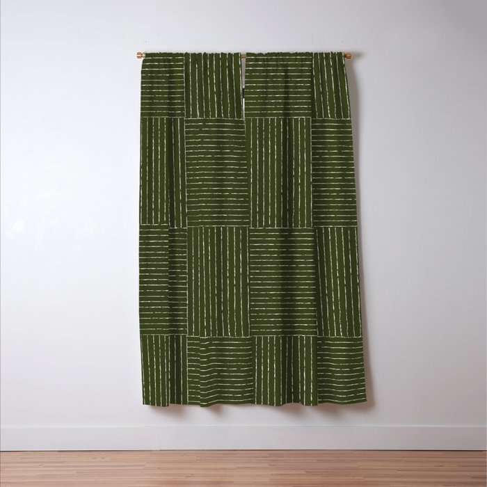 Lines III (Olive Green) Window Curtain Gallery Image 3