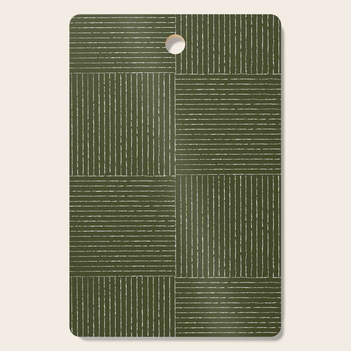 Lines III (Olive Green) Cutting Board Gallery Image 1