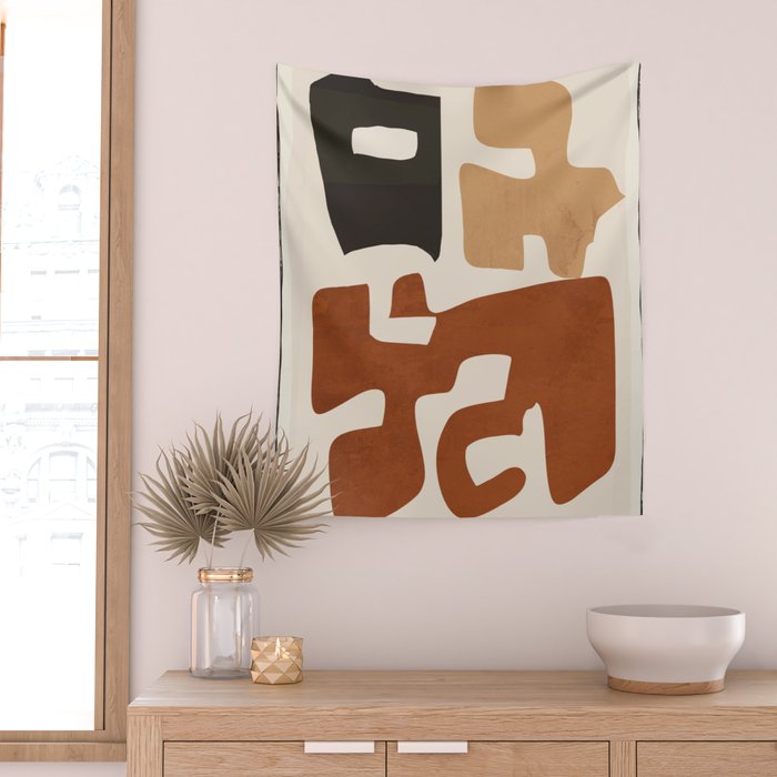 Modern Abstract Shapes 112 Wall Tapestry Gallery Image 2