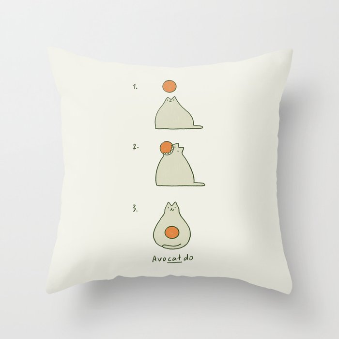 Cat Landscape 117 AvoCatdo Throw Pillow Gallery Image 1