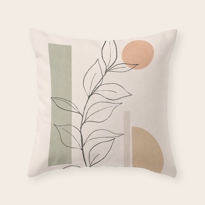 Abstract Minimal -Plant 11 Throw Pillow Gallery Image 6