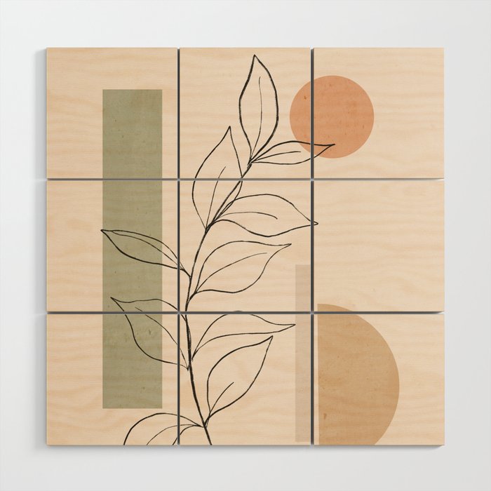 Abstract Minimal -Plant 11 Wood Wall Art Gallery Image 1