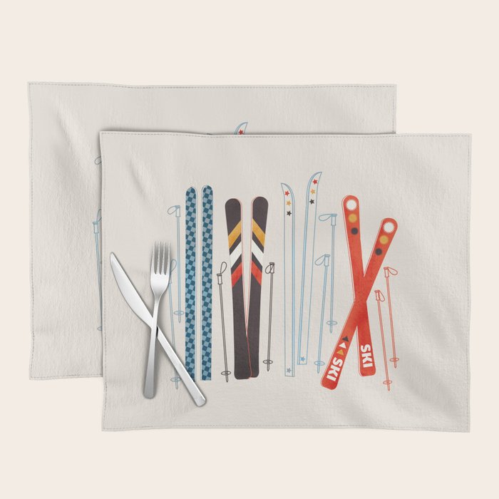 Retro Ski Illustration Placemat Gallery Image 1