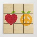 Apple and Orange - Love and Peace Wood Wall Art Gallery Image 1