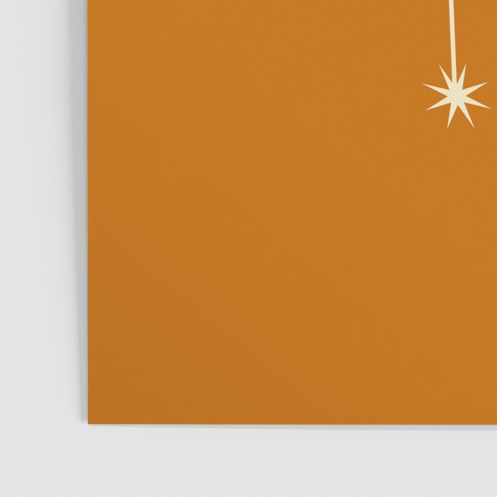 Gemini Zodiac Star Constellation Line Art Orange Poster Gallery Image 3