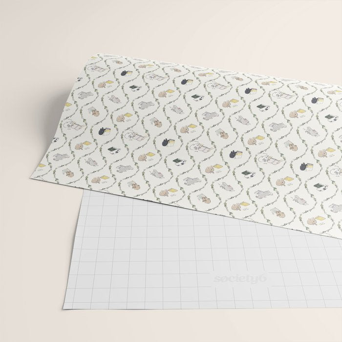 Rabbits of the bookworm owner Wrapping Paper Gallery Image 2