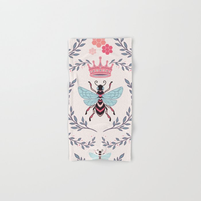 Queen Bee - Coral Pink Bath Towel Gallery Image 1