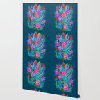 Exuberant Bouquet in Aqua, Fuchsia and Emerald Wallpaper Gallery Image 2